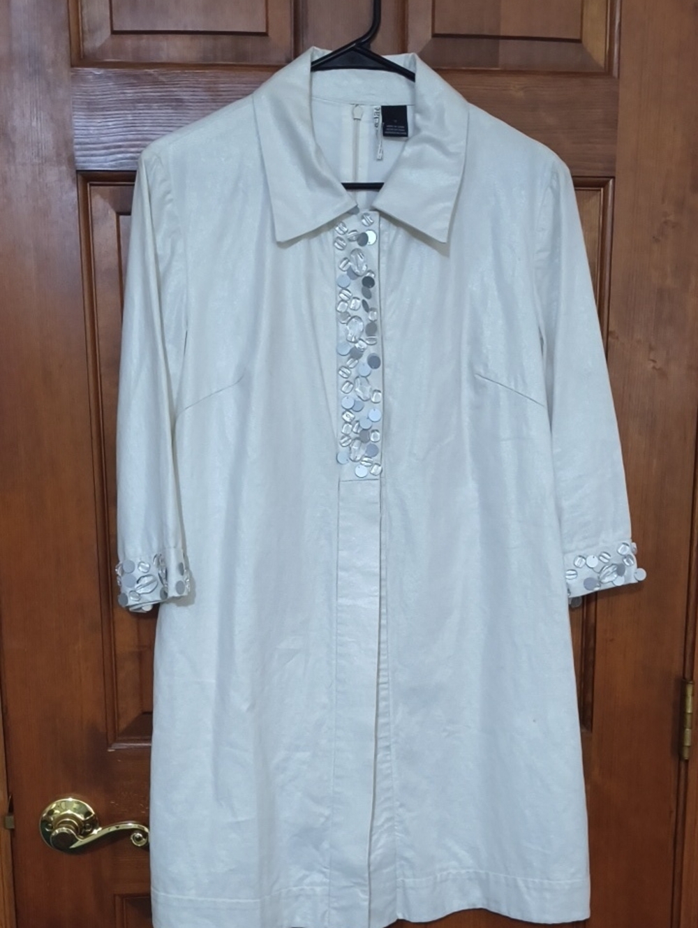 Light Ivory Embellished Women's Cardigan Size 12